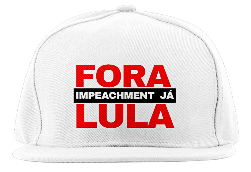 Bon&eacute; branco Fora Lula Impeachment J&aacute;